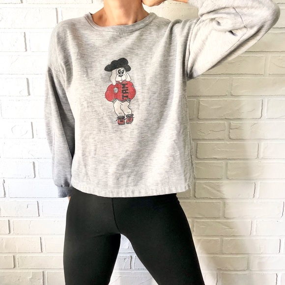 Vintage Tops - Vintage Tradition boxy grey marle sweatshirt S/M